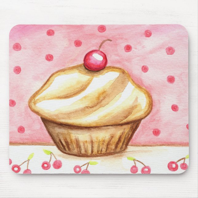 Cherry Cupcake Art Mousepad (Vorne)