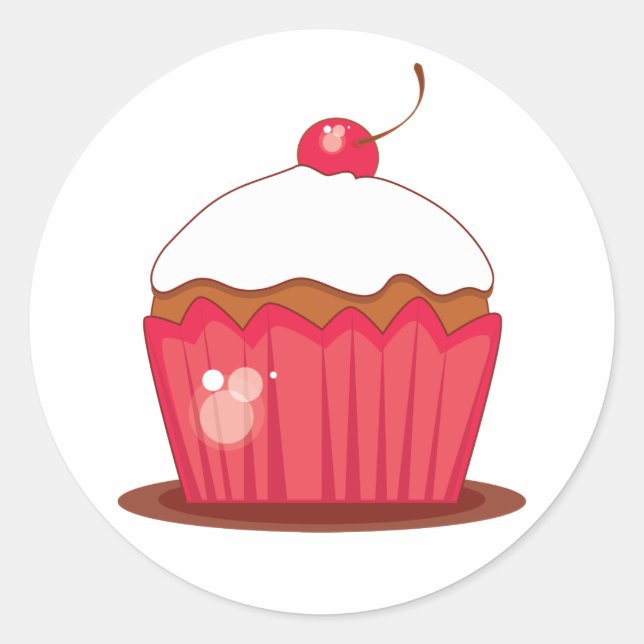 Cherry Cupcake Koordination von Umschlag Aufkleber (Vorderseite)