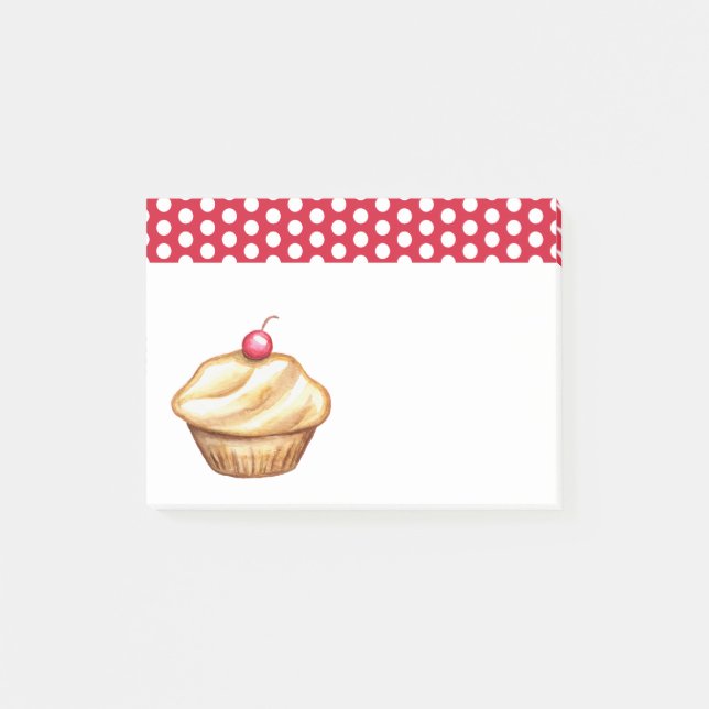 Cherry Cupcake Küche Lebensmittelgeschäft Anmerkun Post-it Klebezettel (Vorderseite)