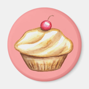 Cherry Cupcake Magnet
