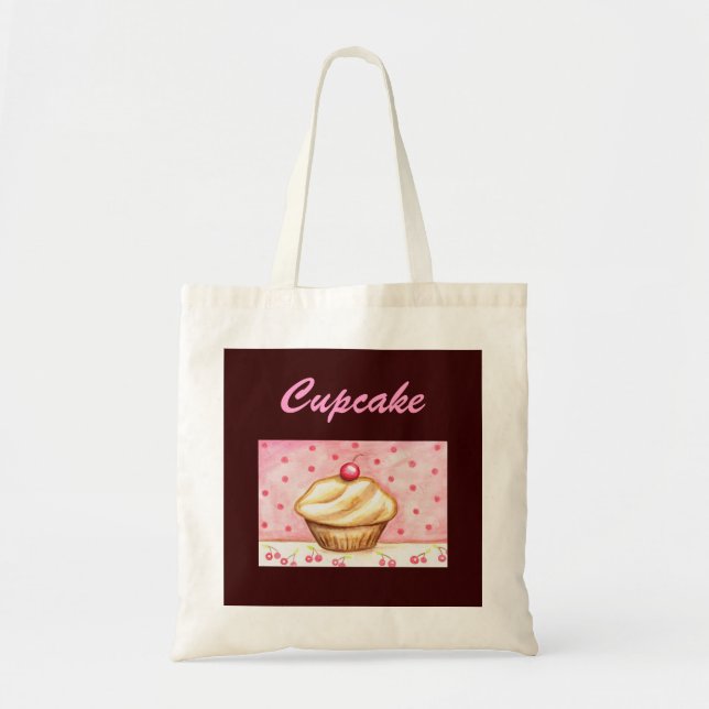 Cherry Cupcake Tote Bag Tragetasche (Vorne)
