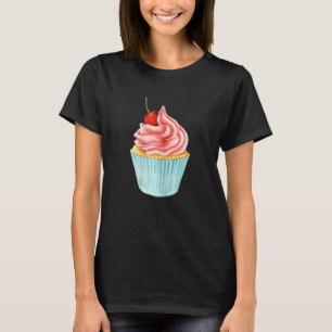 Cherry Cupcake Vintager Pop Kunst, Dichtung und Mu T-Shirt