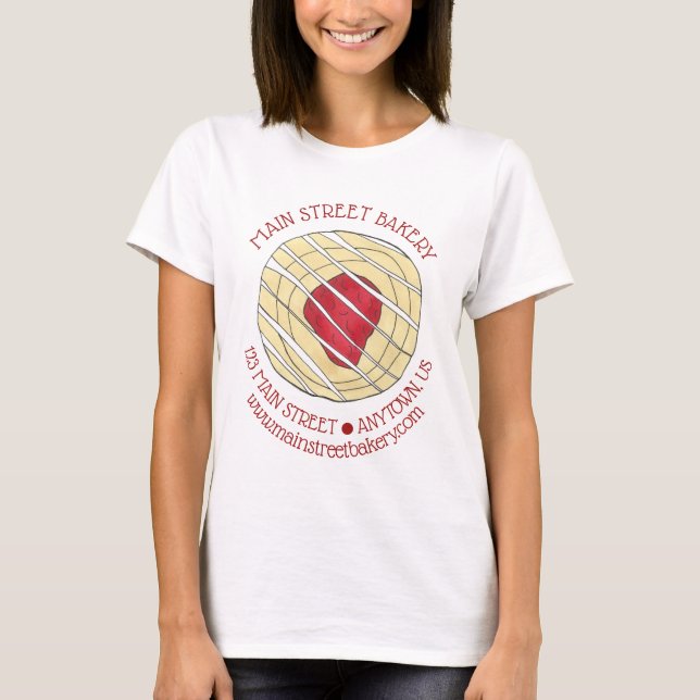 Cherry Danish Viennoiserie Konditorei Koch Bäckere T-Shirt (Vorderseite)