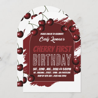 Cherry Design, Cherry First Birthday Einladung
