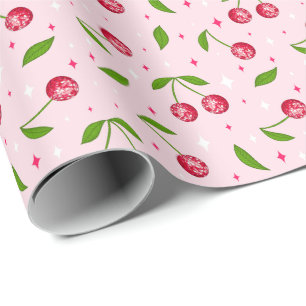 Cherry Disco Ball Pattern Geschenkpapier
