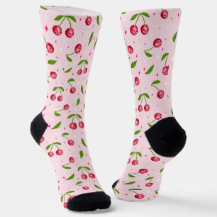 Cherry Disco Ball Pattern Socken