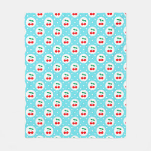 Cherry Dot Pattern - Retro Fruit Gift & Decke