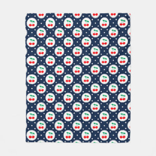 Cherry Dot Pattern - Retro Fruit Gift & Decke