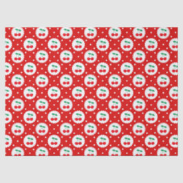 Cherry Dot Pattern - Retro Fruit Gift & Decke Seidenpapier