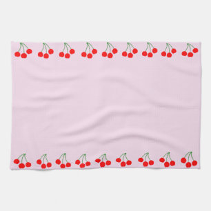 Cherry Edges on Pink Kitchen Handtücher