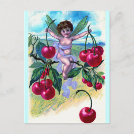 Cherry Fairy Postcard Postkarte