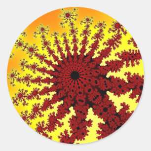 Cherry Firework Burst Runder Aufkleber