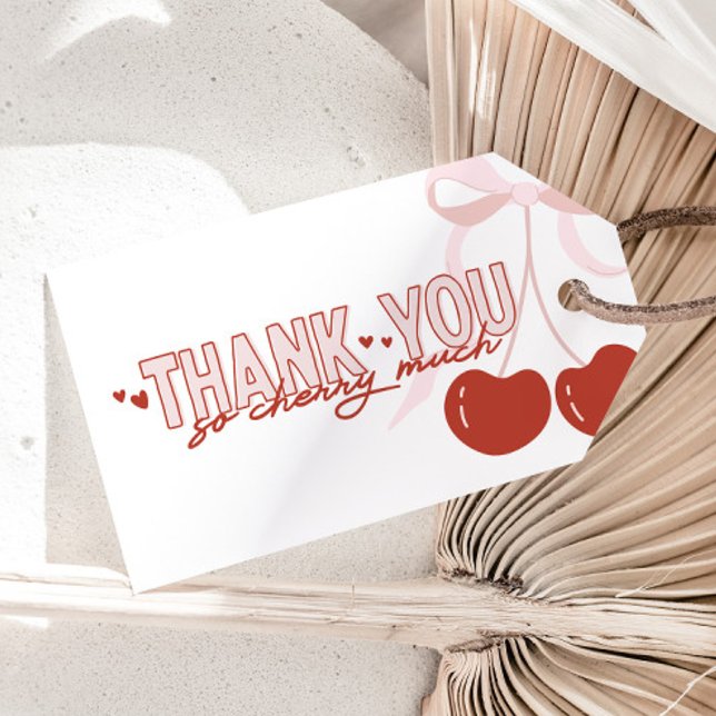 Cherry First Coquette Girls Birthday Favor Geschenkanhänger (Von Creator hochgeladen)