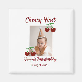 Cherry First Happy Geburtstag Foto Kinder modern r Magnet