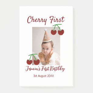 Cherry First Happy Geburtstag Foto Kinder modern r Post-it Klebezettel