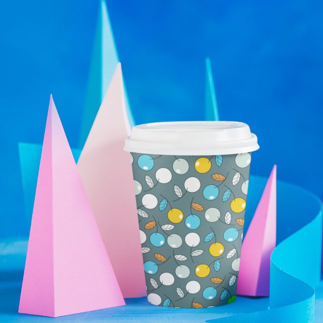 Cherry frucht Cartoon Muster Pappbecher (Cherry fruit pattern kids,adult party stationery, birthday party use and throw paper cups)