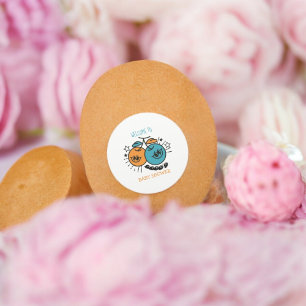 Cherry frucht Cartoon Muster Runder Aufkleber