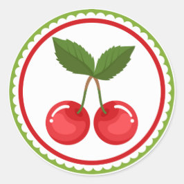 Cherry Fruit Blume Emblem Runder Aufkleber