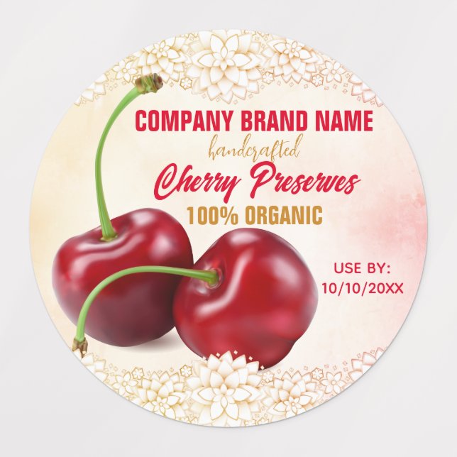Cherry Fruit Etiketten (Design 1)