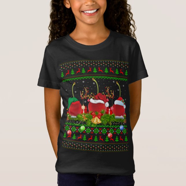 Cherry Fruit Lover Xmas Santa Ugly Cherry Christma T-Shirt (Vorderseite)