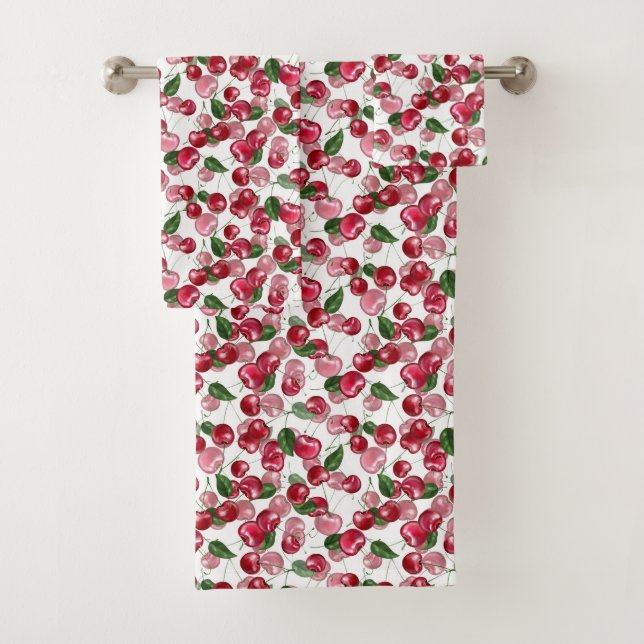 Cherry Fruit-Muster Badhandtuch Set (Insitu)