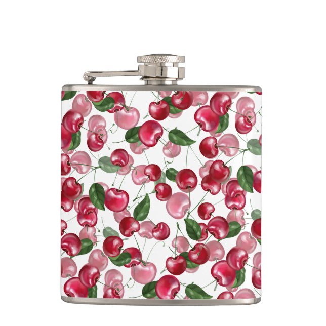 Cherry Fruit-Muster Flachmann (Vorderseite)