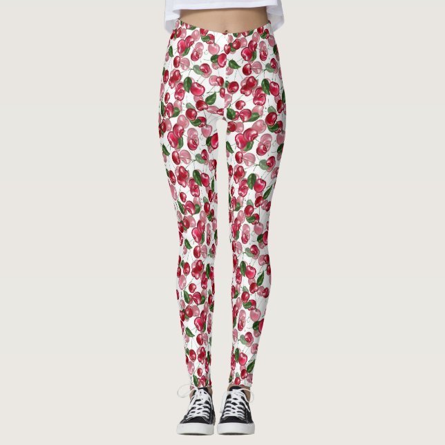 Cherry Fruit-Muster Leggings (Vorderseite)