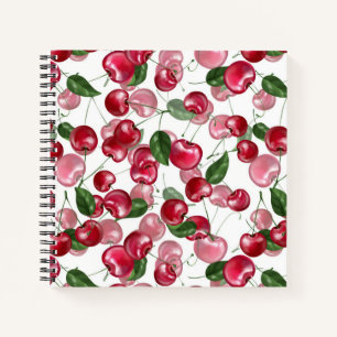 Cherry Fruit-Muster Notizbuch