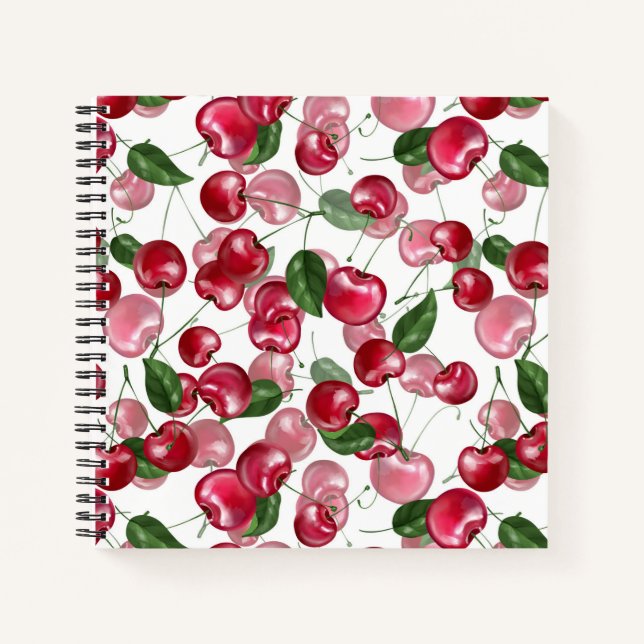 Cherry Fruit-Muster Notizbuch (Vorderseite)