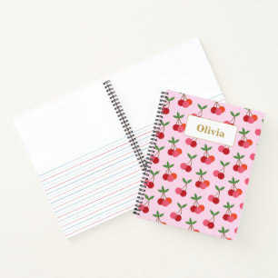 Cherry Fruit Muster Personalisiert Story Journal Notizbuch