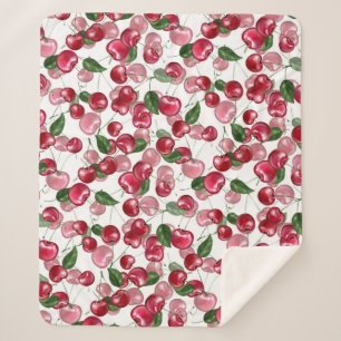 Cherry Fruit-Muster Sherpadecke