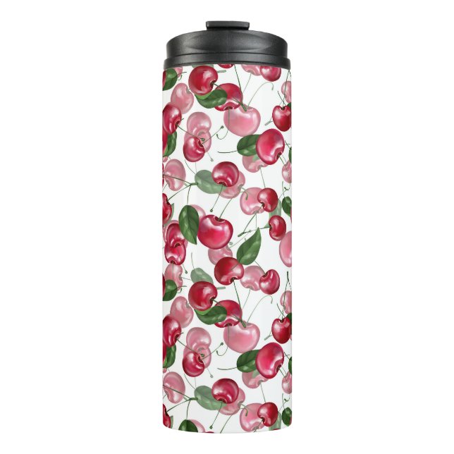 Cherry Fruit-Muster Thermosbecher (Vorderseite)