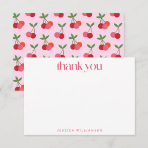 Cherry Fruit Red Pink Niedliche Dusche Dankeskarte