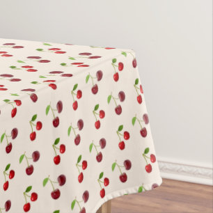 Cherry Fruits on Light Champagne Beige Tischdecke