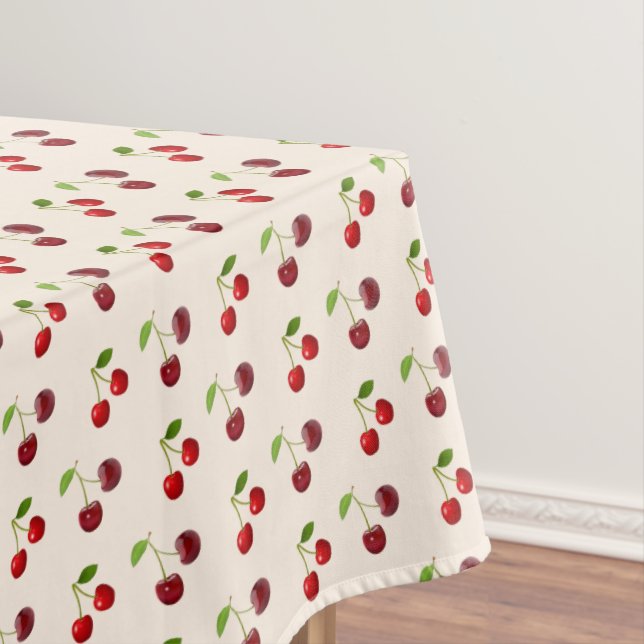 Cherry Fruits on Light Champagne Beige Tischdecke (Beispiel)