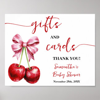 Cherry Geschenk & Karten Pink Coquette Babydusche Poster