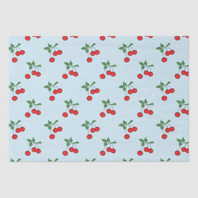 Cherry Graphic Modern Red Cherries Seidenpapier (Vorderseite)