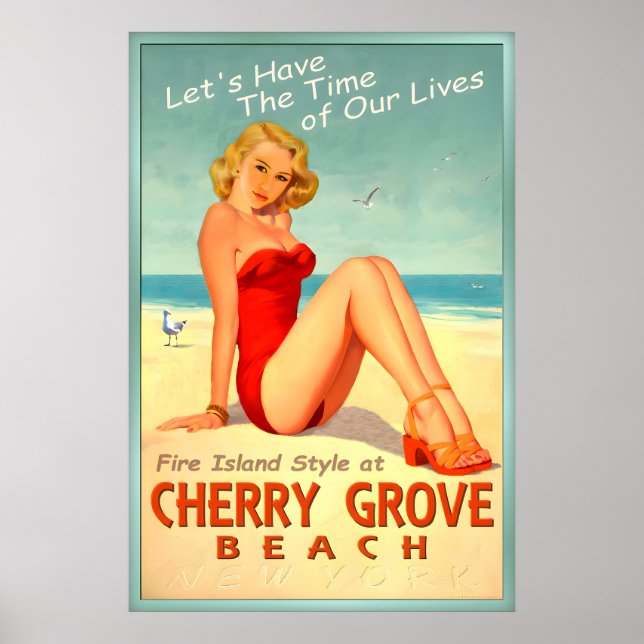 Cherry Grove Beach Long Island New York Pin U Poster (Vorne)