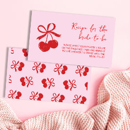 Cherry Hand Drawn Brautparty Rezept Begleitkarte