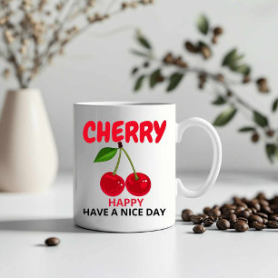 CHERRY hat einen guten Tag Zweifarbige Tasse