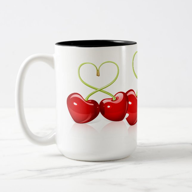 Cherry Heart Zweifarbige Tasse (Links)