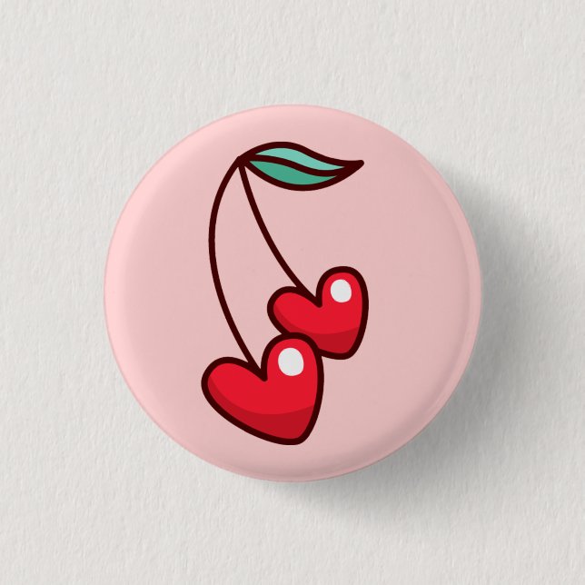 Cherry Hearts Button (Vorderseite)