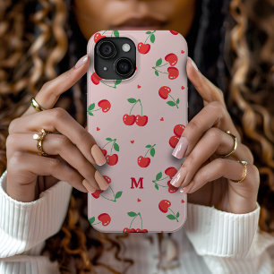 Cherry Hearts Individuelle Name Monogram Case-Mate iPhone Hülle