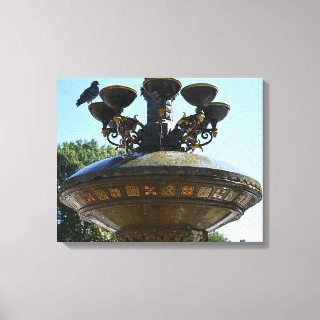Cherry Hill Fountain Central Park NYC Leinwanddruck (Vorderseite)