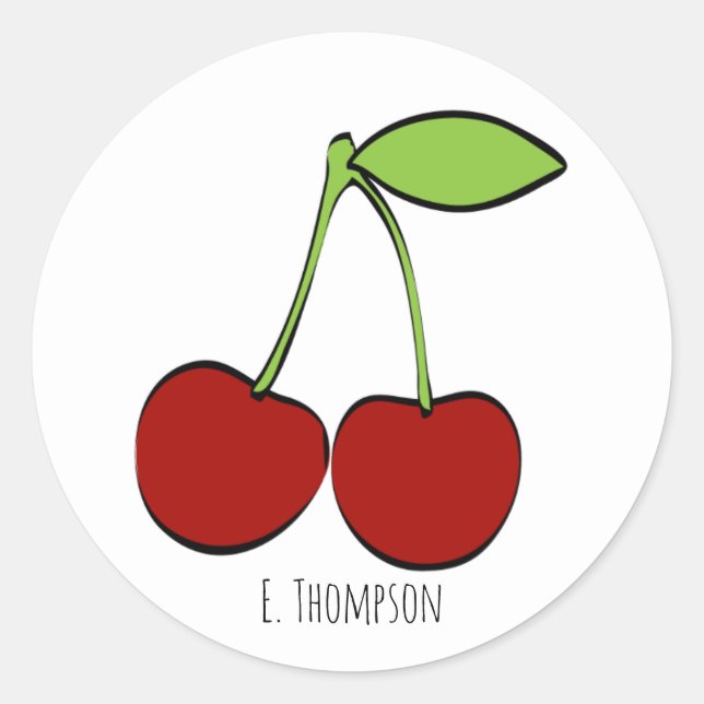 Cherry Illustration Sticker (Vorderseite)