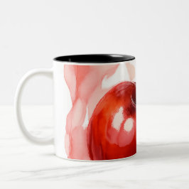 Cherry in Alcohol Ink Zweifarbige Tasse