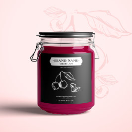 Cherry Jam Jar Label Packaging Design