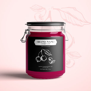Cherry Jam Jar Label Packaging Design