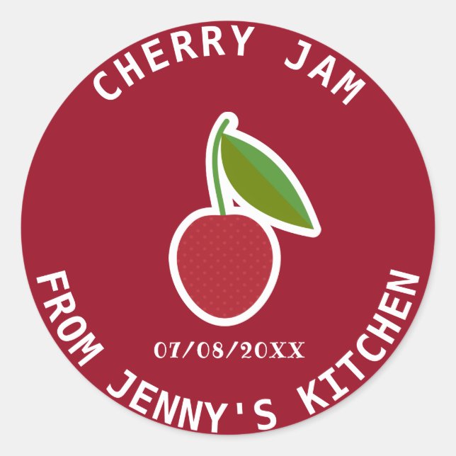 Cherry Jam Runder Aufkleber (Vorderseite)