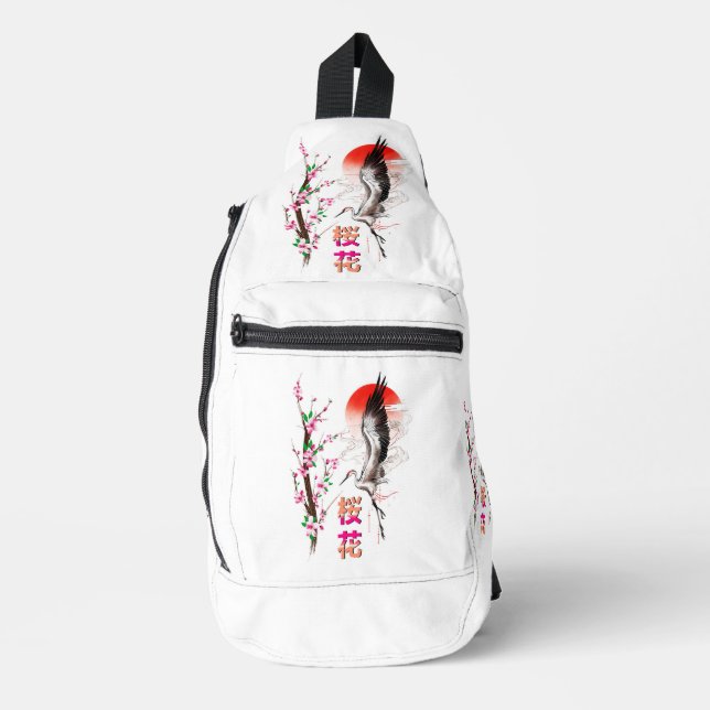 Cherry Japan Pastel Sakura Crossbody Bag (Vorderseite)